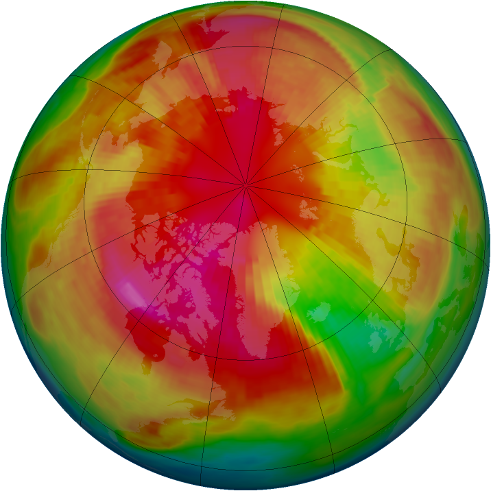 Arctic ozone map for 03 March 1980
